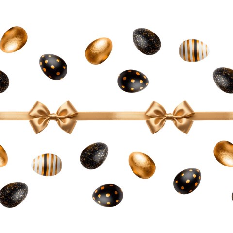 PISANKI GLAMOUR Tkanina dekoracyjna obrusowa NINA WODOODPORNA, 160cm, kolor 006 czarno-złoty DWI413/NIW/N06/160000/1