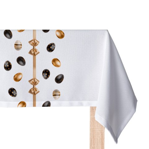 PISANKI GLAMOUR Tkanina dekoracyjna obrusowa NINA WODOODPORNA, 160cm, kolor 006 czarno-złoty DWI413/NIW/N06/160000/1