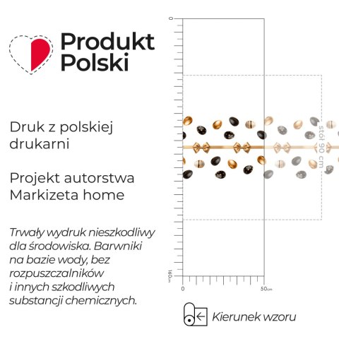PISANKI GLAMOUR Tkanina dekoracyjna obrusowa NINA WODOODPORNA, 160cm, kolor 006 czarno-złoty DWI413/NIW/N06/160000/1