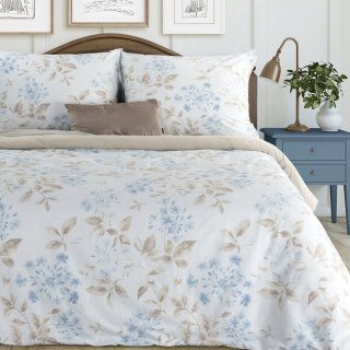 KOMPLET POŚCIELI BAWEŁNIANEJ JASMINA 140 X 200 CM KREMOWY