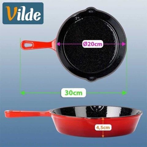 PATELNIA ŻELIWNA EMALIOWANA 20cm Z SILIKONOWĄ NAKŁADKĄ 199154