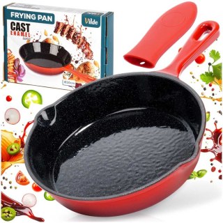 PATELNIA ŻELIWNA EMALIOWANA 30cm Z SILIKONOWĄ NAKŁADKĄ 199156