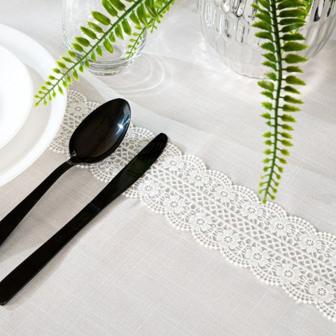 SEVILLA Obrus z gipiurą, szerokość 140cm x wysokość 220cm, kolor 001 biały 202551/KSP/001/140220/1