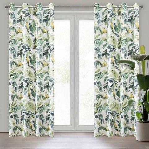 ZASŁONA GOTOWA D91 FLORE 140 X 250 CM BRĄZOWY