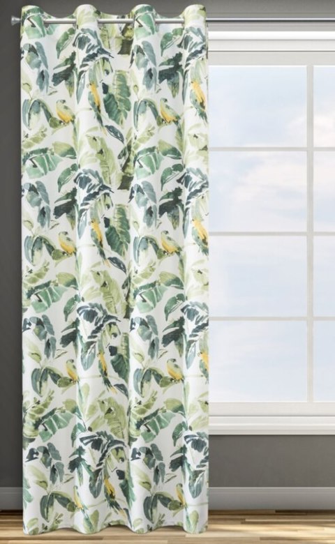 ZASŁONA GOTOWA D91 FLORE 140 X 250 CM BRĄZOWY