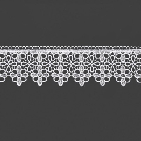 Koronka gipiurowa, wysokość 10cm, kolor 001 biały 073364/BIS/001/000010/1