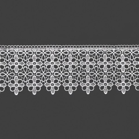 Koronka gipiurowa, wysokość 15cm, kolor 001 biały 073364/BIS/001/000015/1