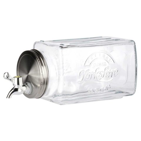 SŁÓJ SZKLANY 3,3l DO NAPOJÓW Z KRANIKIEM PŁASKI DO LODÓWKI 139837