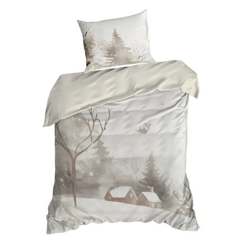 ŚWIĄTECZNY KOMPLET POŚCIELI INVERNO 140 X 200 CM BIAŁY