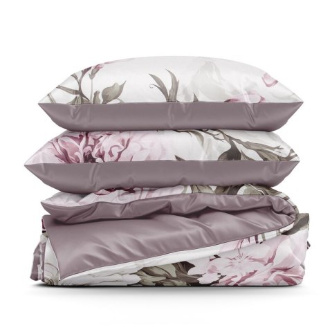 KOMPLET POŚCIELI BAWEŁNIANEJ PEONY 140 X 200 CM WRZOSOWY