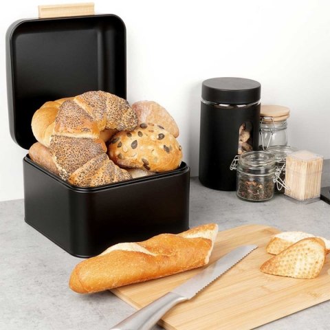 MINI CHLEBAK STALOWY POJEMNIK NA PIECZYWO 229307 CZARNY