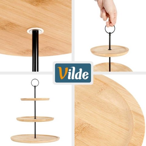 PATERA BAMBUSOWA 3 PIĘTROWA NA CIASTA PRZEKĄSKI 139453