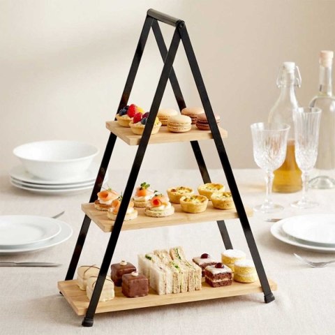 PATERA BAMBUSOWA 3 PIĘTROWA NA CIASTA PRZEKĄSKI 139454