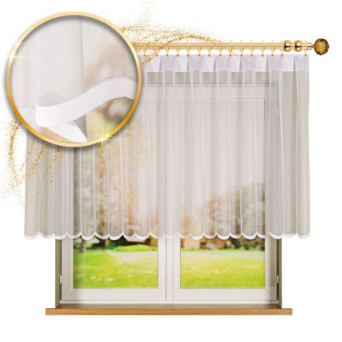 Firanka żakardowa, wysokość 120cm, kolor 001 biały 023456/000/001/000120/1