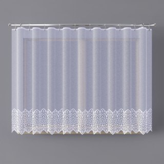 Firanka żakardowa ze wzorem na samym dole, wysokość 160cm, kolor 001 biały 019470/000/001/000160/1