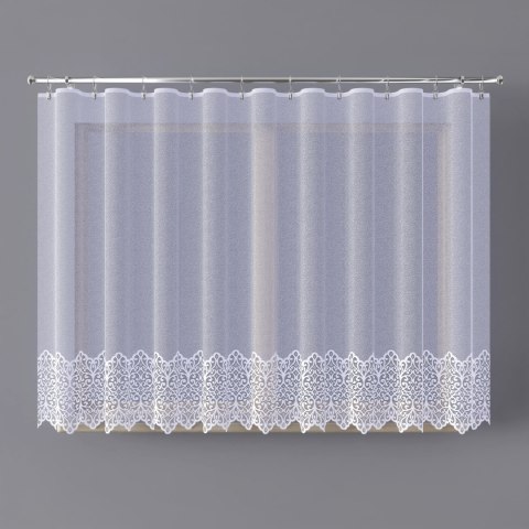 Firanka żakardowa ze wzorem na samym dole, wysokość 160cm, kolor 001 biały 019470/000/001/000160/1