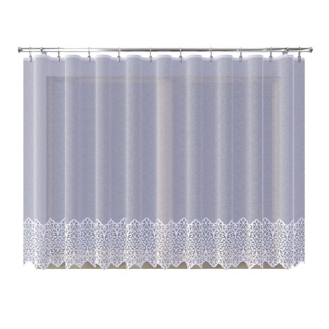 Firanka żakardowa ze wzorem na samym dole, wysokość 160cm, kolor 001 biały 019470/000/001/000160/1