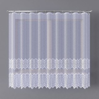 Firanka żakardowa ze wzorem pasowym, wysokość 180cm, kolor 001 biały 019471/000/001/000180/1