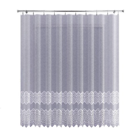 Firanka żakardowa ze wzorem pasowym, wysokość 250cm, kolor 001 biały 019471/000/001/000250/1