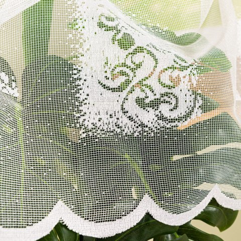 Firanka żakardowa ze wzorem po całości, wysokość 160cm, kolor 001 biały 626928/000/001/000160/1