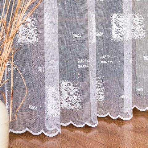 Firanka żakardowa ze wzorem po całości, wysokość 250cm, kolor 001 biały 626928/000/001/000250/1