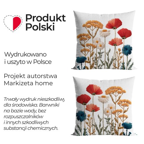 LOTTIE Z EFEKTEM WYSZYWANIA Poszewka dekoracyjna ADA 40x40cm, kolor 001 biały P00384/POP/001/040040/1