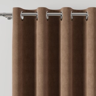 MILAS Zasłona gotowa na przelotkach, szerokość 140 x wysokość 260cm, kolor 008 ciepły brązowy MILAS0/ZGP/008/140260/1