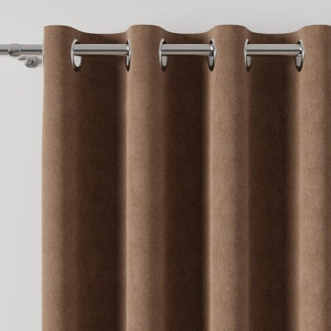 MILAS Zasłona gotowa na przelotkach, szerokość 140 x wysokość 260cm, kolor 008 ciepły brązowy MILAS0/ZGP/008/140260/1