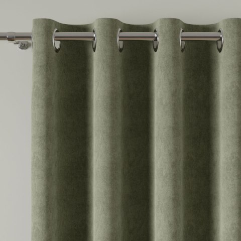 MILAS Zasłona gotowa na przelotkach, szerokość 140 x wysokość 260cm, kolor 016 szarozielony MILAS0/ZGP/016/140260/1