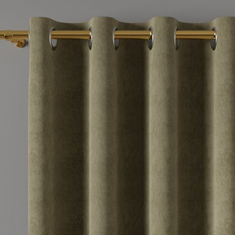 MILAS Zasłona gotowa na przelotkach, szerokość 140 x wysokość 260cm, kolor 364 ciemny szarozielony MILAS0/ZGP/364/140260/1