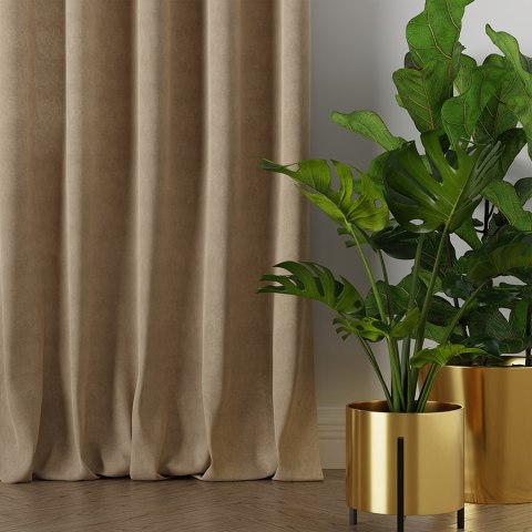 MILAS Zasłona gotowa na taśmie, szerokość 140 x wysokość 260cm, kolor 009 beżowy MILAS0/ZGT/009/140260/1