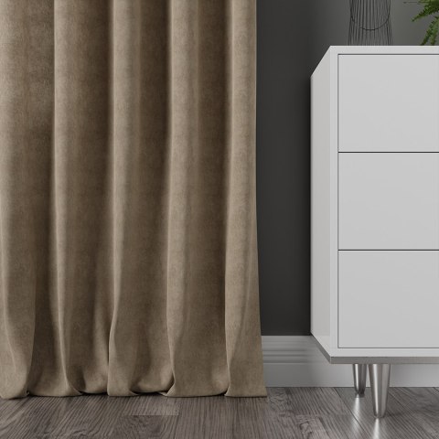 MILAS Zasłona gotowa na taśmie, szerokość 140 x wysokość 260cm, kolor 043 ciemny ciepły beż MILAS0/ZGT/043/140260/1
