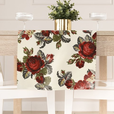 RÓŻA Tkanina dekoracyjna obrusowa NINA WODOODPORNA, 160cm, kolor 003 czerwony D00430/NIW/003/160000/1