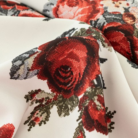 RÓŻA Tkanina dekoracyjna obrusowa NINA WODOODPORNA, 160cm, kolor 003 czerwony D00430/NIW/003/160000/1