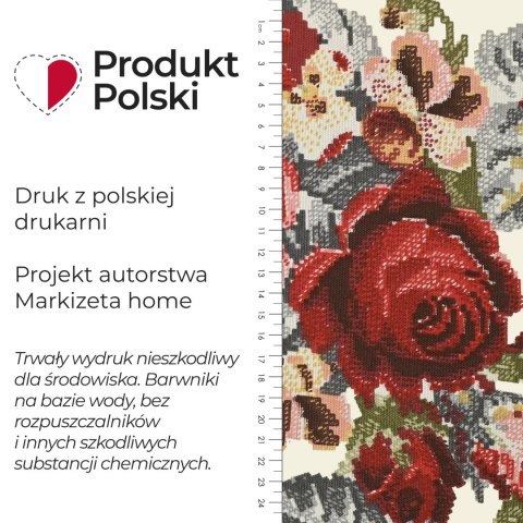 RÓŻA Tkanina dekoracyjna obrusowa NINA WODOODPORNA, 160cm, kolor 003 czerwony D00430/NIW/003/160000/1