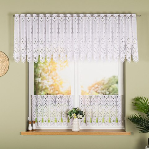 Zazdrostka żakardowa panelowa, wysokość 50cm, kolor 001 biały 019401/000/001/000050/1