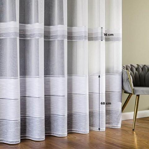 Firanka fantazyjna z ołowianką, wysokość 300cm, kolor 004 jasny szary 001834/OLO/004/000300/1