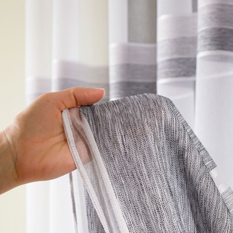 Firanka fantazyjna z ołowianką, wysokość 300cm, kolor 006 szaro beżowy 001834/OLO/006/000300/1