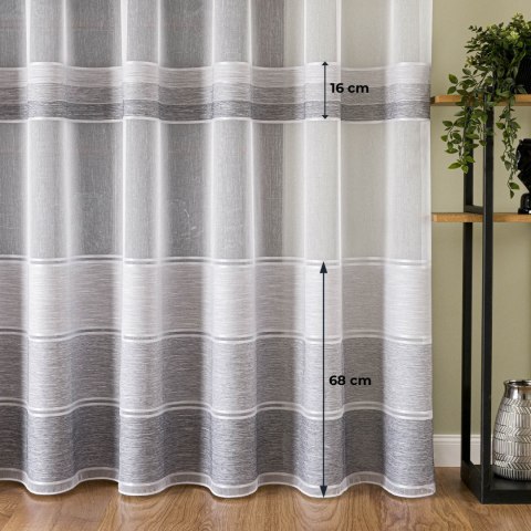 Firanka fantazyjna z ołowianką, wysokość 300cm, kolor 006 szaro beżowy 001834/OLO/006/000300/1