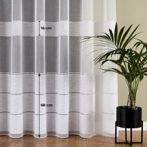 Firanka fantazyjna z ołowianką, wysokość 300cm, kolor 008 biały 001834/OLO/008/000300/1