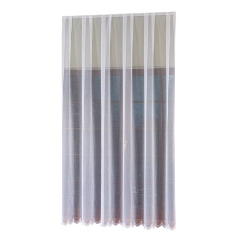 Firanka haftowana ze wzorem na samym dole, wysokość 300cm, kolor 001 biały 122089/000/001/000300/1