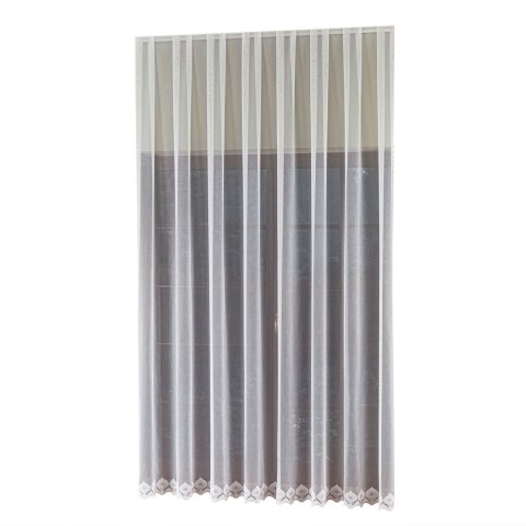 Firanka haftowana ze wzorem na samym dole, wysokość 300cm, kolor 001 biały 122516/000/001/000300/1