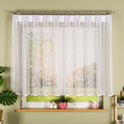 Firanka żakardowa, wysokość 140cm, kolor 001 biały 023456/000/001/000140/1