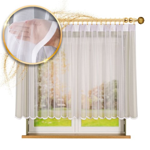 Firanka żakardowa, wysokość 140cm, kolor 001 biały 023456/000/001/000140/1