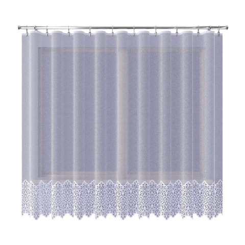 Firanka żakardowa ze wzorem na samym dole, wysokość 180cm, kolor 001 biały 019470/000/001/000180/1