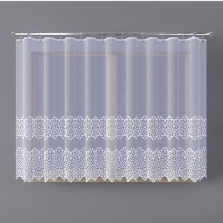 Firanka żakardowa ze wzorem pasowym, wysokość 160cm, kolor 001 biały 019471/000/001/000160/1