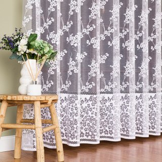 Firanka żakardowa ze wzorem po całości, wysokość 280cm, kolor 001 biały 018631/000/001/280000/1