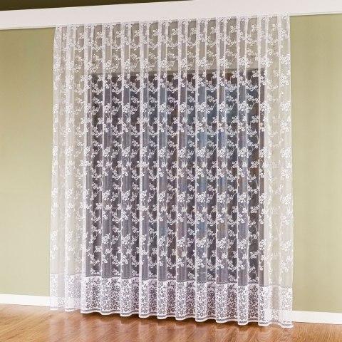 Firanka żakardowa ze wzorem po całości, wysokość 280cm, kolor 001 biały 018631/000/001/280000/1