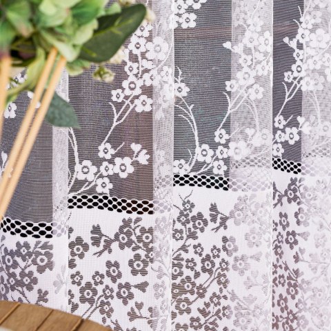 Firanka żakardowa ze wzorem po całości, wysokość 280cm, kolor 001 biały 018631/000/001/280000/1