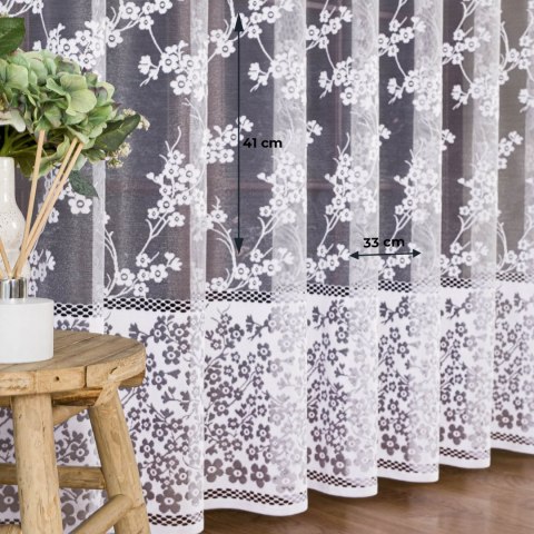 Firanka żakardowa ze wzorem po całości, wysokość 280cm, kolor 001 biały 018631/000/001/280000/1